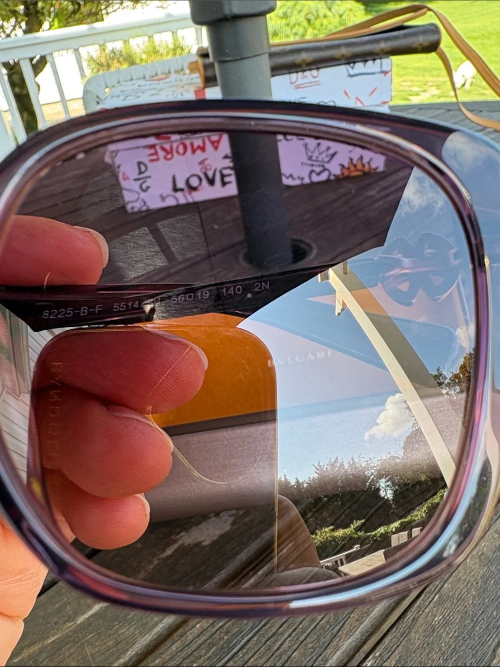 Bulgari Oversized Purple-Brown Gradient Women's Sunglasses